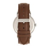 Elevon Von Braun Leather-Band Watch w/Date Display  - Silver/Brown ELE112-1