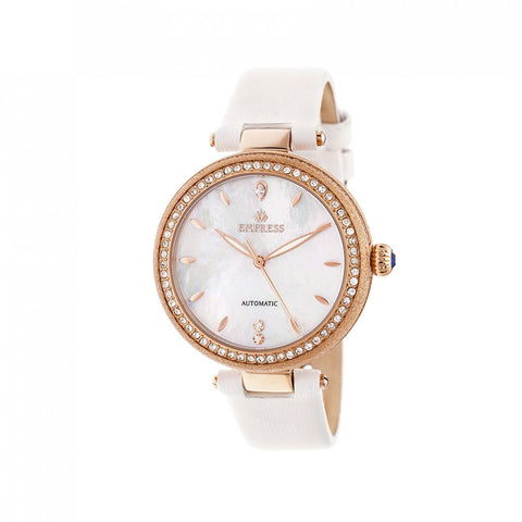 Empress Louise Mother-Of-Pearl Leather-Band Watch - Rose Gold/Silver EMPEM2303