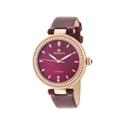 Empress Louise Mother-Of-Pearl Leather-Band Watch - Rose Gold/Burgandy EMPEM2304