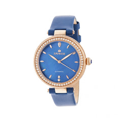 Empress Louise Mother-Of-Pearl Leather-Band Watch - Blue