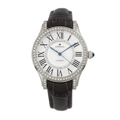 Empress Xenia Automatic Leather-Band Watch - Black