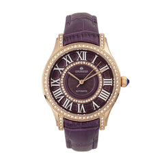 Empress Xenia Automatic Leather-Band Watch - Purple EMPEM2605