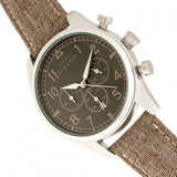 Elevon Curtiss Chronograph Leather-Band Watch - Silver/Brown ELE104-2
