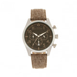 Elevon Curtiss Chronograph Leather-Band Watch - Silver/Brown ELE104-2