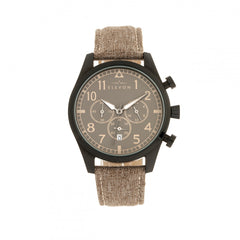 Elevon Curtiss Chronograph Leather-Band Watch - Beige/Black ELE104-5