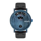 Simplify The 7000 Genuine Leather Watch - Blue/Black SIM7006