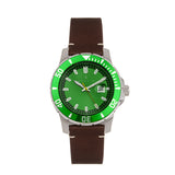 Nautis Dive Pro 200 Leather-Band Watch w/Date - Green - GL1909-F GL1909-F
