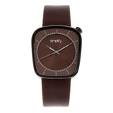 Simplify The 6800 Leather-Band Watch - Black/Brown SIM6805