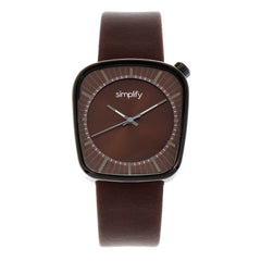 Simplify The 6800 Leather-Band Watch - Black/Brown