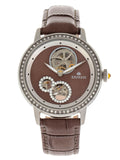 Empress Tatiana Automatic Semi-Skeleton Leather-Band Watch - Brown EMPEM2903