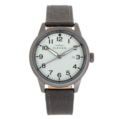 Elevon Bandit Leather-Band Watch w/Date - Grey ELE118-6