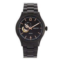 Heritor Automatic Antoine Semi-Skeleton Bracelet Watch - Black HERHR8504