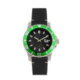 Nautis Dive Pro 200 Leather-Band Watch w/Date - Green/Black - GL1909-G GL1909-G