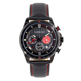 Morphic M88 Series Chronograph Leather-Band Watch w/Date - Black MPH8806