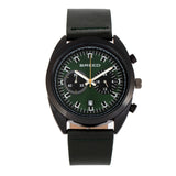 Breed Racer Chronograph Leather-Band Watch w/Date - Black/Green BRD8506