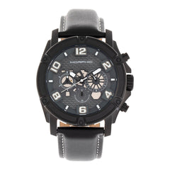 Morphic M73 Series Chronograph Leather-Band Watch - Black MPH7306