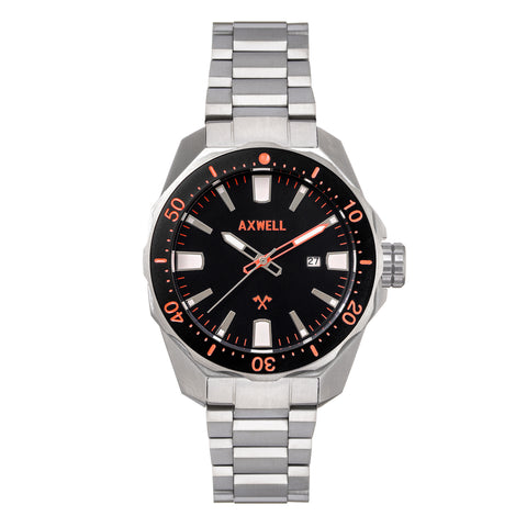 Axwell Timber Bracelet Watch w/ Date - Black/Orange - AXWAW107-2 AXWAW107-2