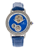 Empress Tatiana Automatic Semi-Skeleton Leather-Band Watch - Blue EMPEM2902