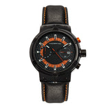 Morphic M91 Series Chronograph Leather-Band Watch w/Date - Black/Orange - MPH9105 MPH9105