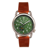 Breed Regulator Leather-Band Watch w/Second Sub-dial - Brown/Green - BRD8803 BRD8803
