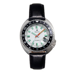 Heritor Automatic Pierce Genuine Leather-Band Watch w/Date - White/Black - HERHS1201 HERHS1201