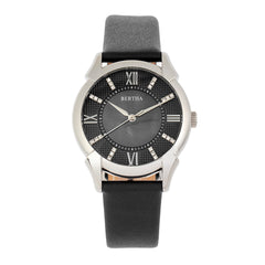 Bertha Ida Mother-of-Pearl Leather-Band Watch - Black - BTHBS1201 BTHBS1201