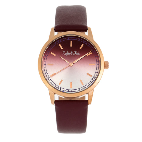 Sophie and Freda San Diego Leather-Band Watch - Maroon SAFSF5105