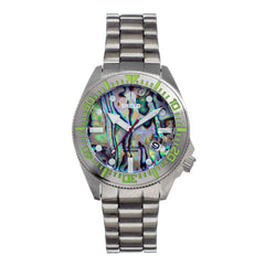 Shield Atlantis Abalone Bracelet Watch w/Date - Silver