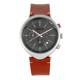 Breed Tempest Chronograph Leather-Band Watch w/Date - Brown/Grey BRD8604