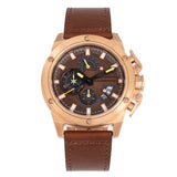 Morphic M81 Series Chronograph Leather-Band Watch w/Date - Brown/Rose Gold  - MPH8104 MPH8104