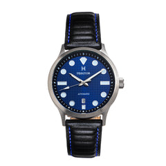 Heritor Automatic Bradford Leather-Band Watch w/Date - Blue & Black - HERHS1104 HERHS1104