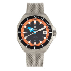 Shield Marius Bracelet Men's Diver Watch w/Date - Silver/Orange SLDSH103-3