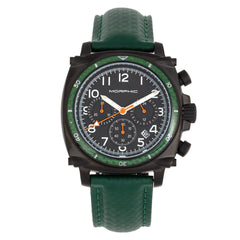 Morphic M83 Series Chronograph Leather-Band Watch w/ Date - Black/Green MPH8307