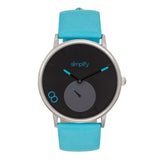 Simplify The 7200 Leather-Band Watch - Turquoise SIM7203