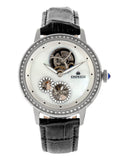 Empress Tatiana Automatic Semi-Skeleton Leather-Band Watch - Black EMPEM2901