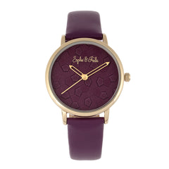 Sophie & Freda Breckenridge Leather-Band Watch - Gold/Purple SAFSF4705