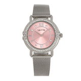 Sophie and Freda Reno Bracelet Watch w/Swarovski Crystals - Silver/Light Pink SAFSF5402