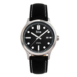 Reign Henry Automatic Canvas-Overlaid Leather-Band Watch w/Date - Black - REIRN6202 REIRN6202