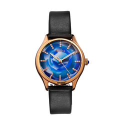 Bertha Georgiana Mother-Of-Pearl Leather-Band Watch - Rose Gold/Black - BTHBS1105 BTHBS1105