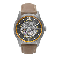 Heritor Automatic Jonas Leather-Band Skeleton Watch - Silver/Bronze - HERHR9505 HERHR9505