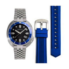 Heritor Automatic Matador Box Set with Interchangable Bands and Date Display - Blue/Silver HERHR9304