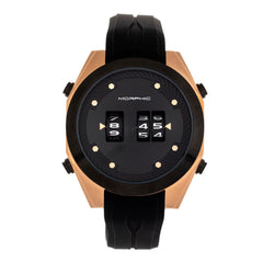 Morphic M76 Series Drum-Roll Strap Watch - Rose Gold/Black MPH7603