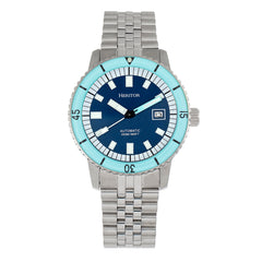 Heritor Automatic Edgard Bracelet Diver's Watch w/Date - Light Blue/Navy HERHR9104