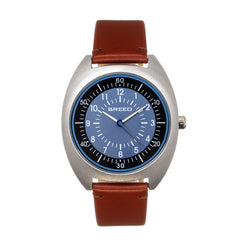 Breed Victor Leather-Band Watch - Blue-Grey/Russet - BRD9202 BRD9202