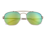 Sixty One Stockton Polarized Sunglasses - Silver/Yellow-Green SIXS103SL