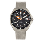 Shield Marius Bracelet Men's Diver Watch w/Date - Silver/Black SLDSH103-1