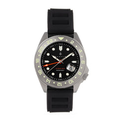 Nautis Global Dive Rubber-Strap Watch w/Date - Black - 18093R-C 18093R-C