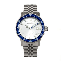 Heritor Automatic Dominic Bracelet Watch w/Date - Blue/Silver
