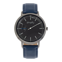 Simplify The 6500 Leather-Band Watch - Blue/Black  SIM6507