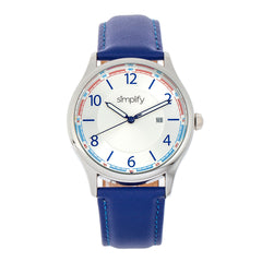 Simplify The 6900 Leather-Band Watch w/ Date - Blue SIM6903